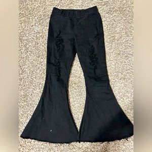 Girls size 7/8 boutique black flare jeans